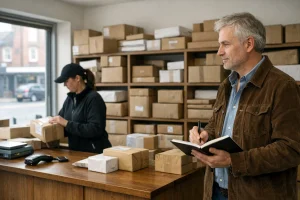 I’m observing Saturday parcel collections at a UK UPS Access Point